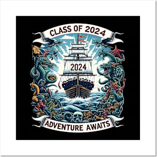 CLASS OF 2024 - ADVENTURE AWAITS - GRADUATION DAY CELEBRATION Posters and Art